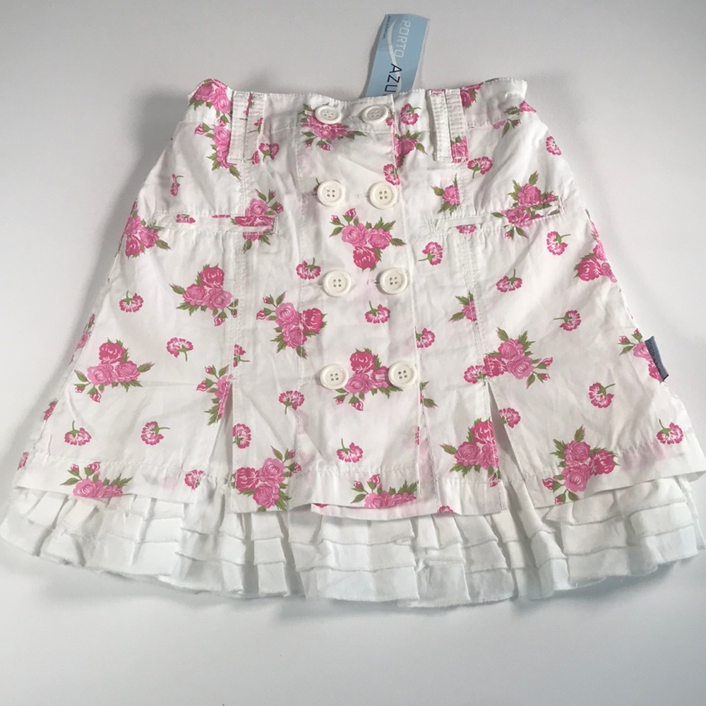 NWT- Girls Roses Skirt + White Underskirt - size 6/7